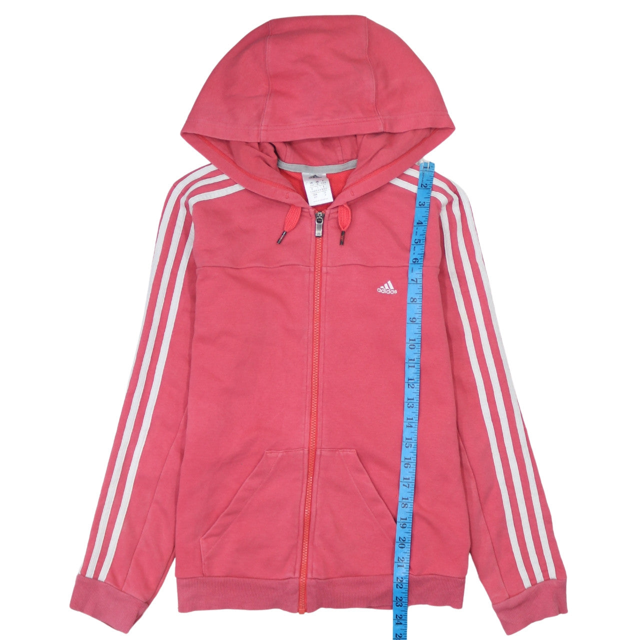 Adidas Womens Pink Full Zip Hoodie XS Cotton Blend Casual Sportswear
