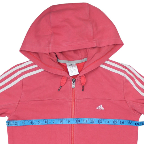 Adidas Womens Pink Full Zip Hoodie XS Cotton Blend Casual Sportswear