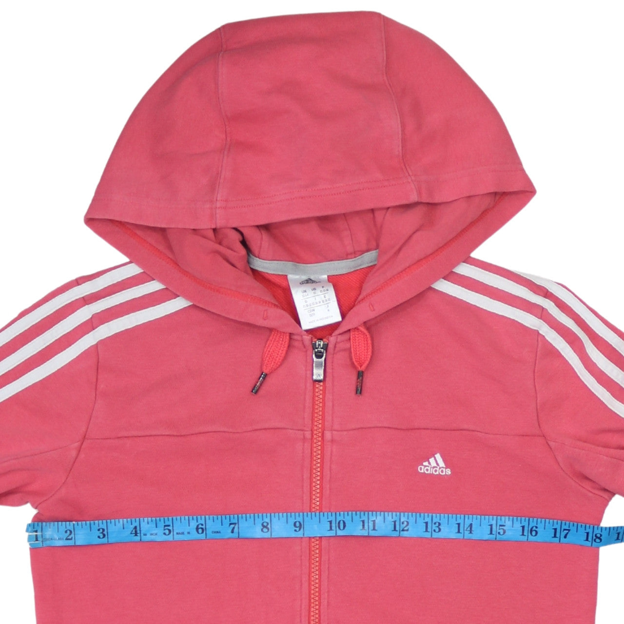Adidas Womens Pink Full Zip Hoodie XS Cotton Blend Casual Sportswear