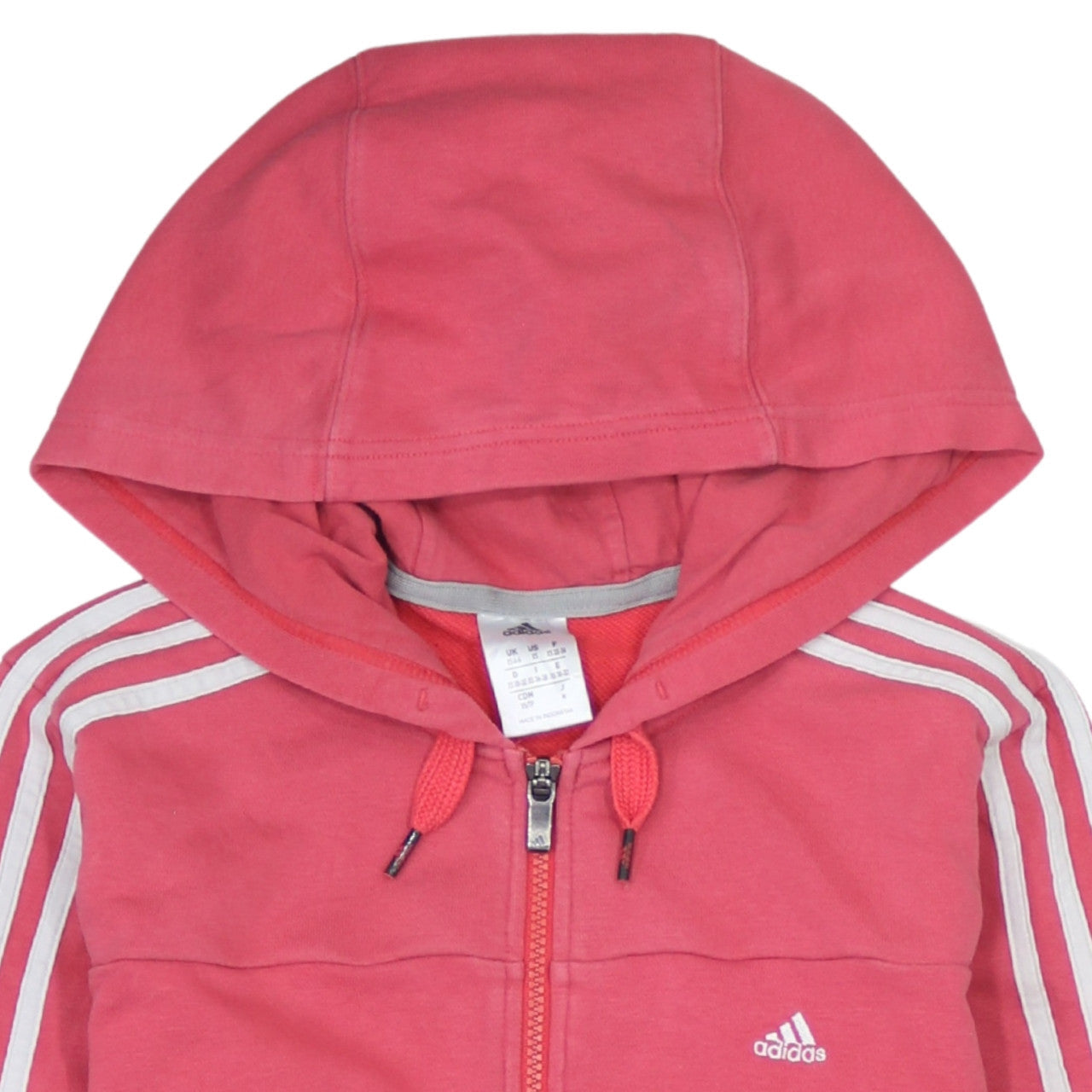 Adidas Womens Pink Full Zip Hoodie XS Cotton Blend Casual Sportswear