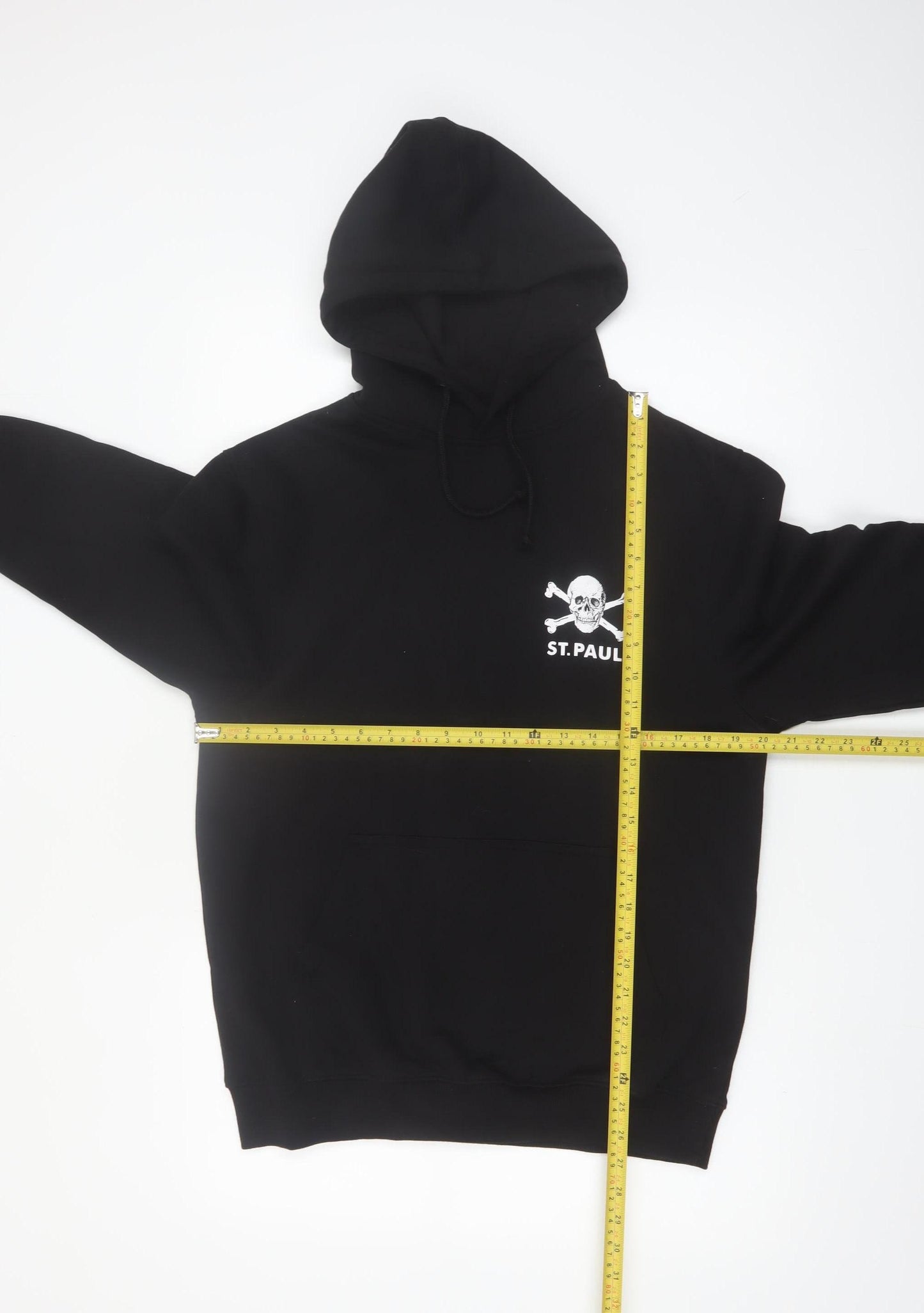 St. Pauli Men's Black Pullover Hoodie Small Skull Logo Casual Sweatshirt