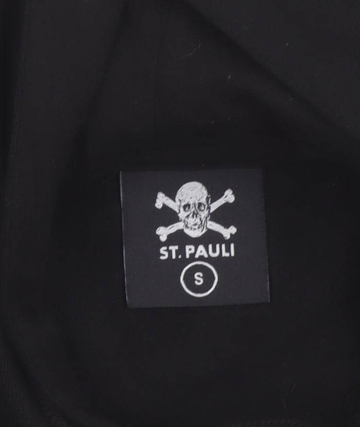 St. Pauli Men's Black Pullover Hoodie Small Skull Logo Casual Sweatshirt