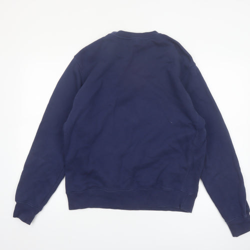 Nike Men's Blue Crew Neck Pullover Sweatshirt M Fleece Logo