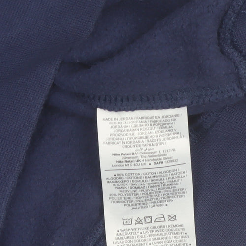 Nike Men's Blue Crew Neck Pullover Sweatshirt M Fleece Logo