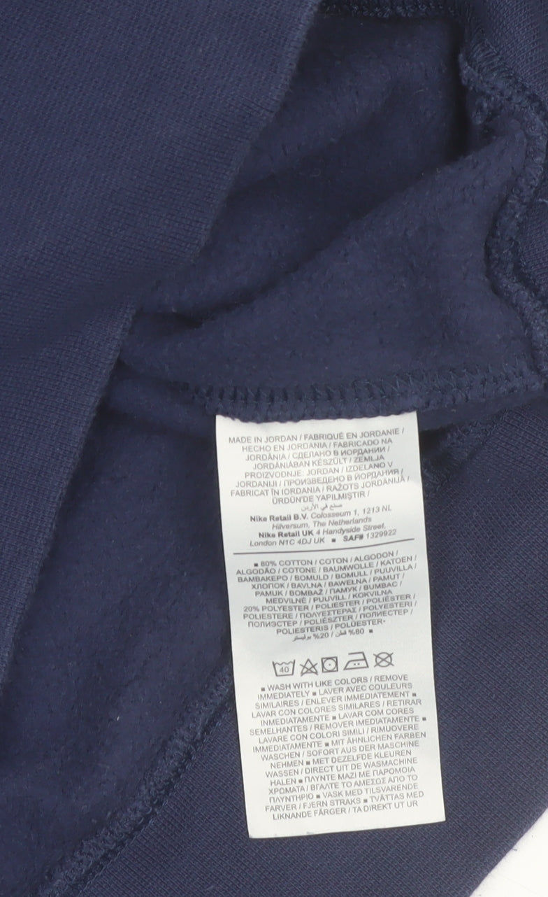 Nike Men's Blue Crew Neck Pullover Sweatshirt M Fleece Logo