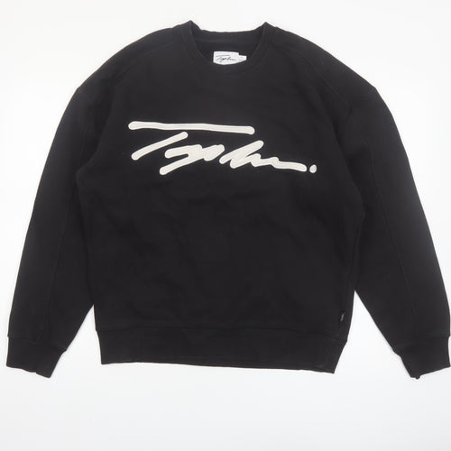 Topman Men's Black Logo Crew Neck Sweatshirt Size S Pullover