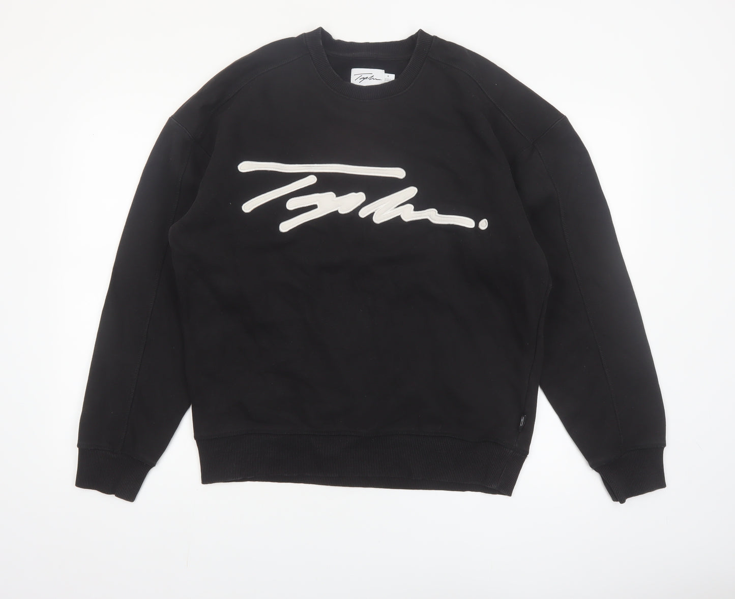 Topman Men's Black Logo Crew Neck Sweatshirt Size S Pullover