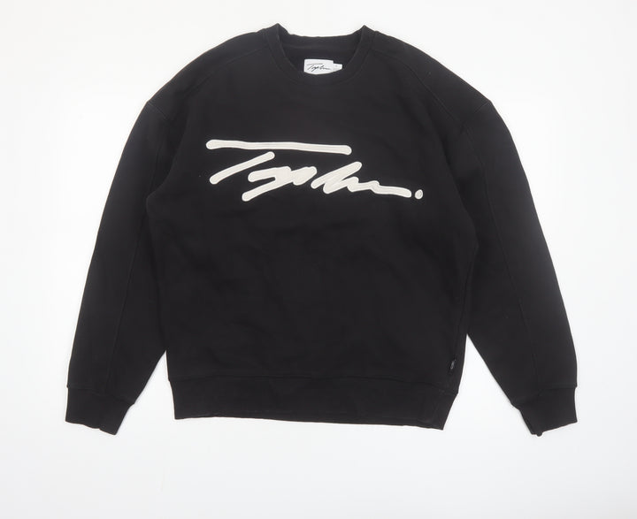 Topman Men's Black Logo Crew Neck Sweatshirt Size S Pullover