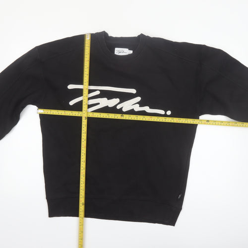 Topman Men's Black Logo Crew Neck Sweatshirt Size S Pullover