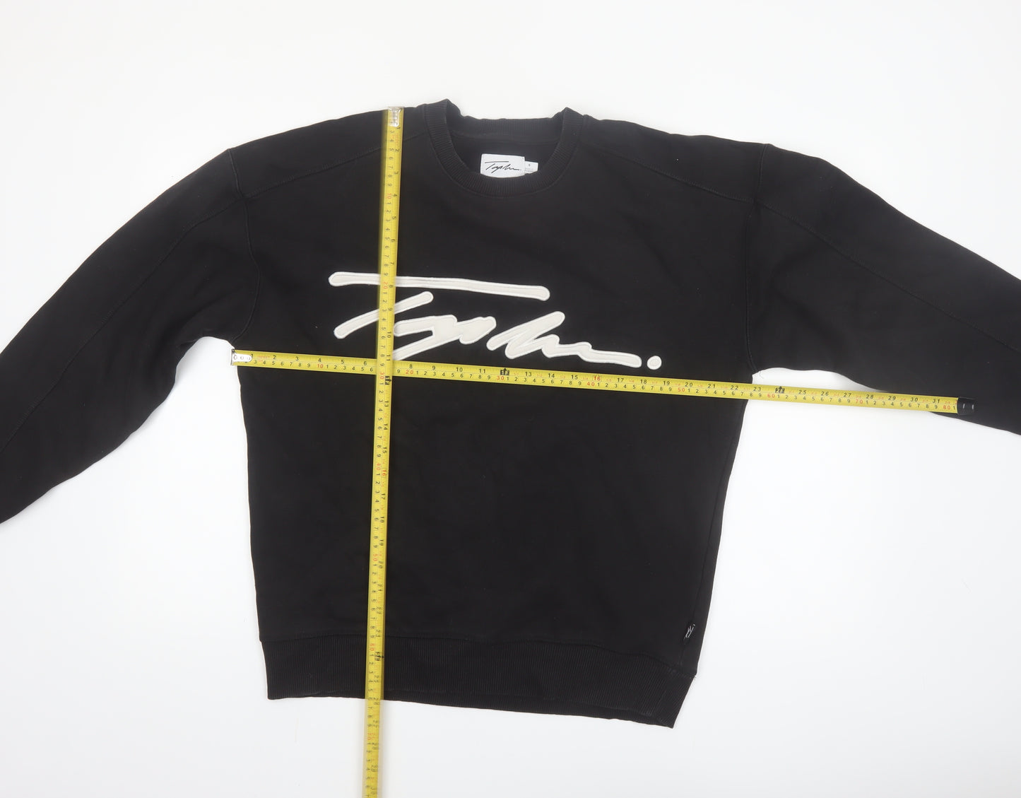 Topman Men's Black Logo Crew Neck Sweatshirt Size S Pullover