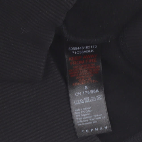 Topman Men's Black Logo Crew Neck Sweatshirt Size S Pullover