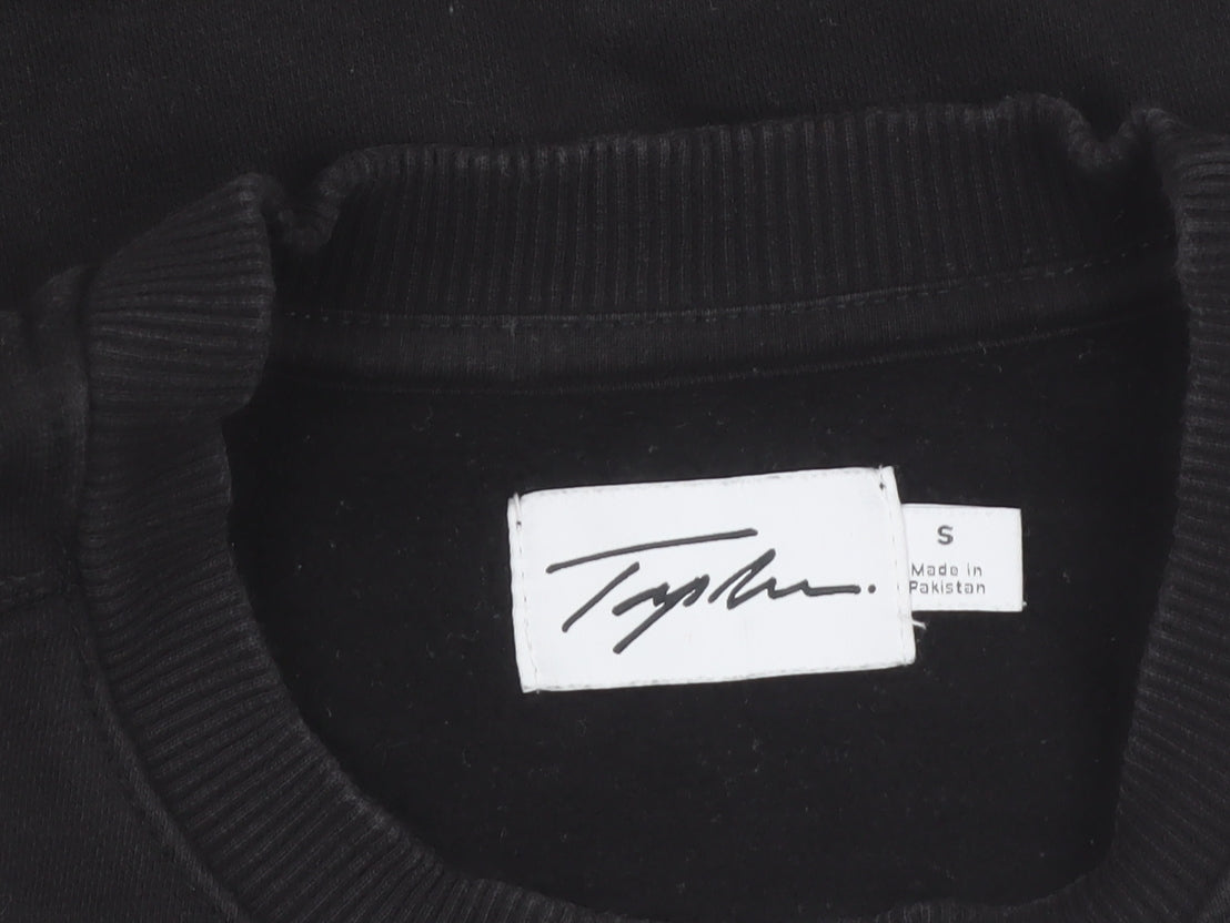Topman Men's Black Logo Crew Neck Sweatshirt Size S Pullover
