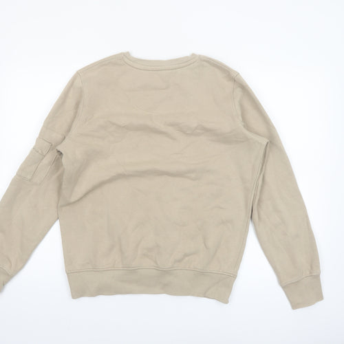 Brave Soul Men's Beige Crew Neck Pullover Sweatshirt Size S