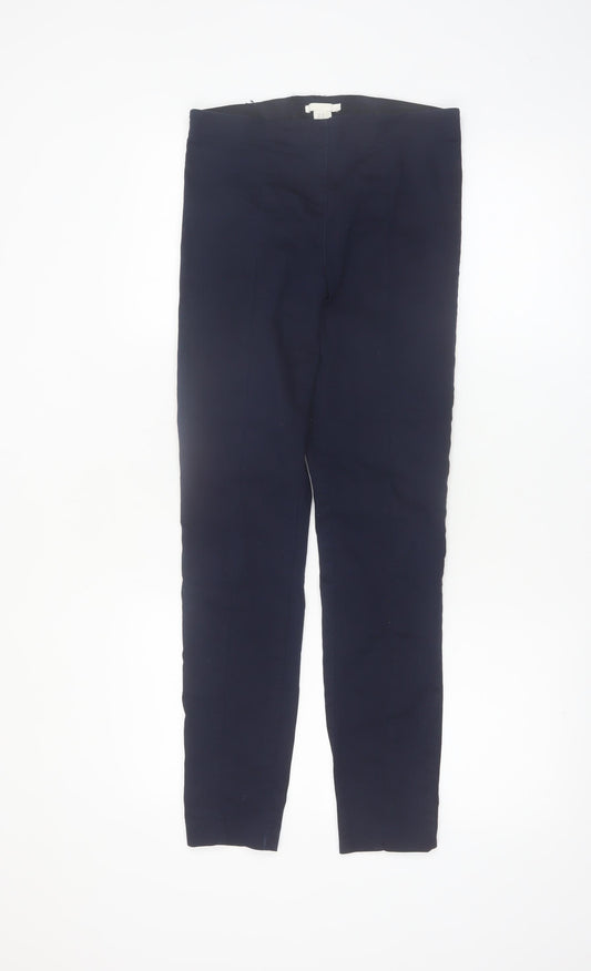 H&M Women's Blue Slim Jegging Trousers Size 10 Stretch Cotton Blend