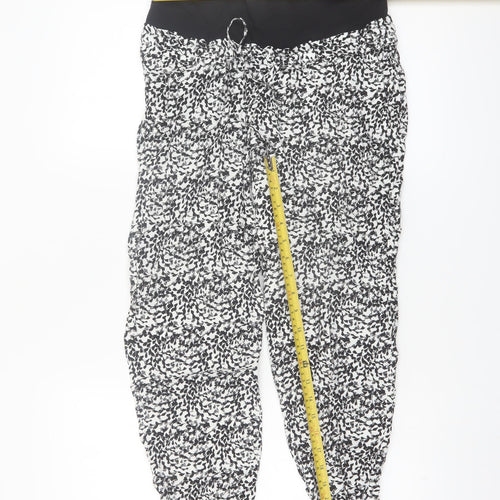 H&M MAMA Women's Black Floral Maternity Tapered Trousers Size 8