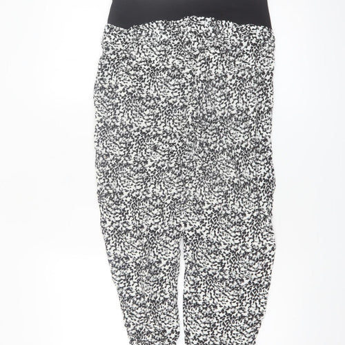H&M MAMA Women's Black Floral Maternity Tapered Trousers Size 8