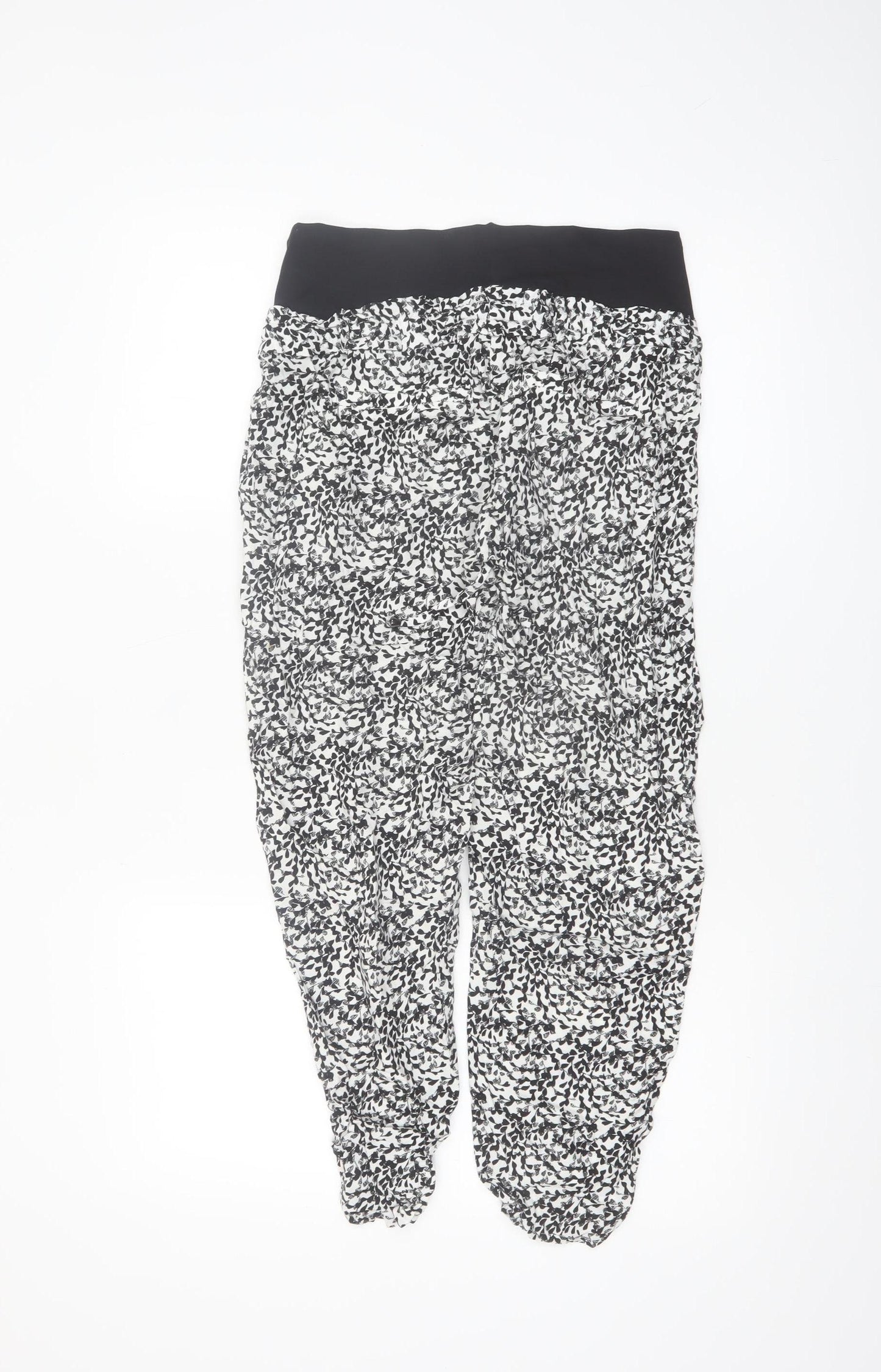 H&M MAMA Women's Black Floral Maternity Tapered Trousers Size 8