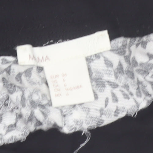 H&M MAMA Women's Black Floral Maternity Tapered Trousers Size 8