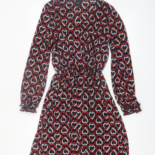 River Island Women’s Multicoloured Size 8 Long Sleeve Shift Dress
