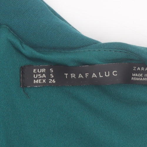Zara Trafaluc Women Green Bodycon Sleeveless Mini Dress Size S