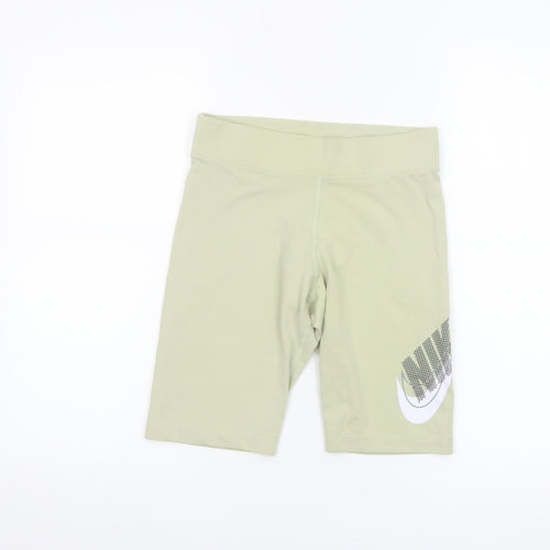 Nike Women’s Green Biker Shorts Small Tight Fit Cotton Blend