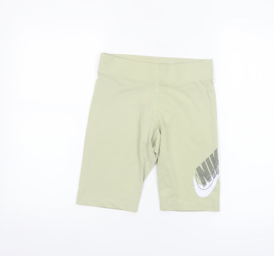 Nike Women’s Green Biker Shorts Small Tight Fit Cotton Blend
