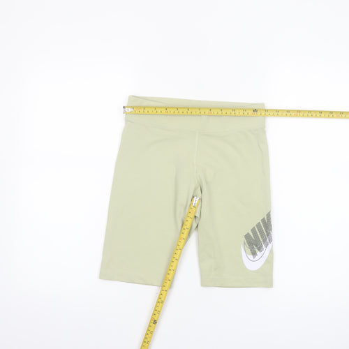 Nike Women’s Green Biker Shorts Small Tight Fit Cotton Blend
