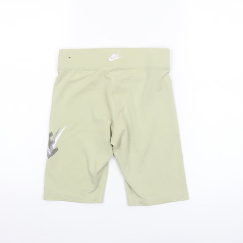 Nike Women’s Green Biker Shorts Small Tight Fit Cotton Blend