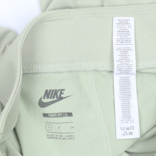Nike Women’s Green Biker Shorts Small Tight Fit Cotton Blend