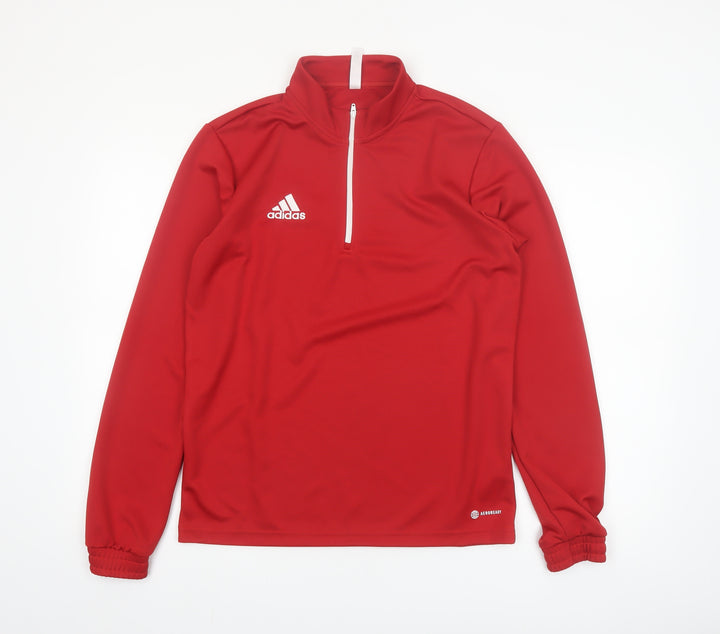 Adidas Men’s Red 1/4 Zip High Neck Sports Sweatshirt Size M