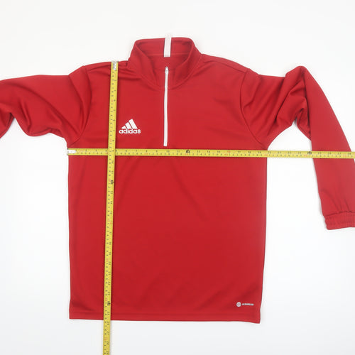 Adidas Men’s Red 1/4 Zip High Neck Sports Sweatshirt Size M