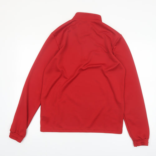 Adidas Men’s Red 1/4 Zip High Neck Sports Sweatshirt Size M