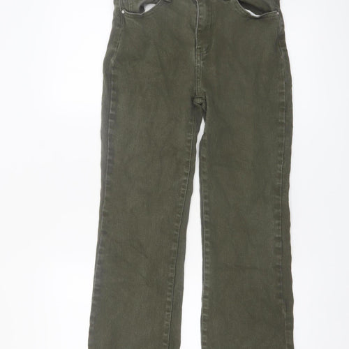 Miss Bon Womens Green Size 12 Straight Leg Denim Jeans