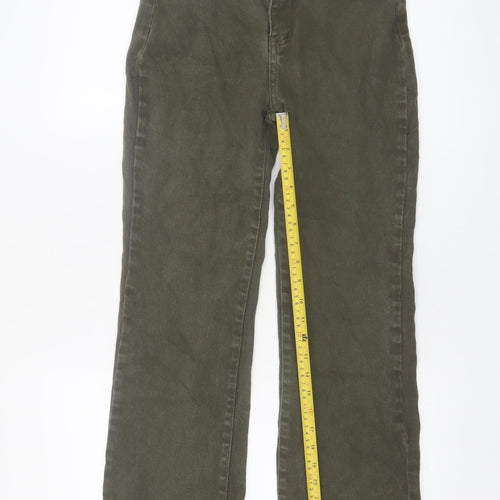 Miss Bon Womens Green Size 12 Straight Leg Denim Jeans