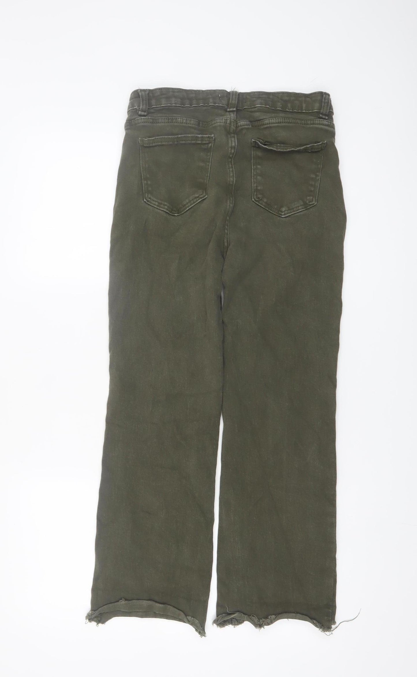 Miss Bon Womens Green Size 12 Straight Leg Denim Jeans