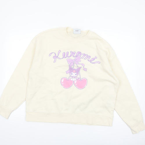 Primark Kuromi Cream Sweatshirt Women M Long Sleeve Pullover Sanrio