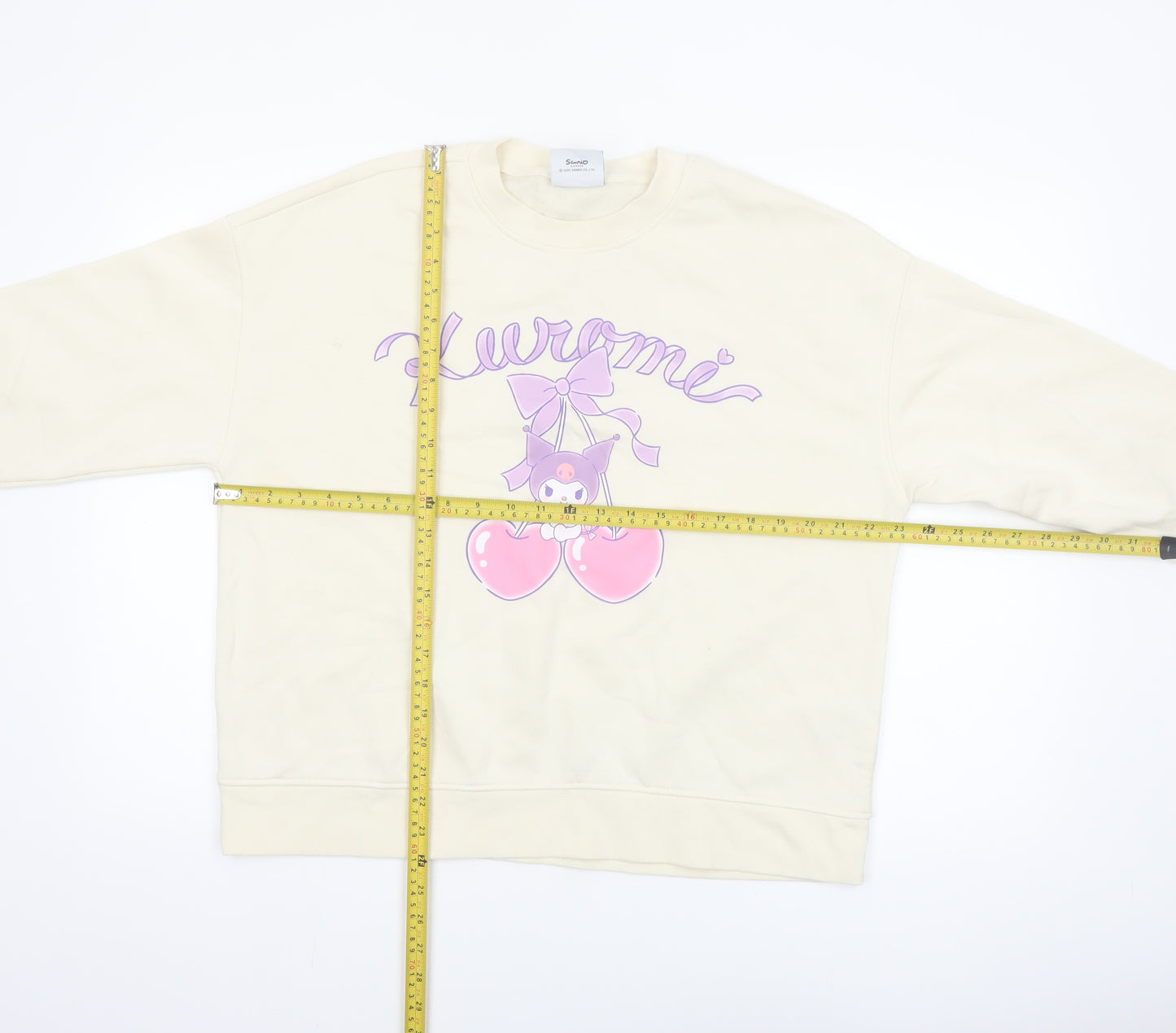 Primark Kuromi Cream Sweatshirt Women M Long Sleeve Pullover Sanrio