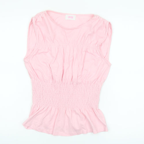 Savida Women's Pink Sleeveless Tunic Blouse Size S 100% Cotton