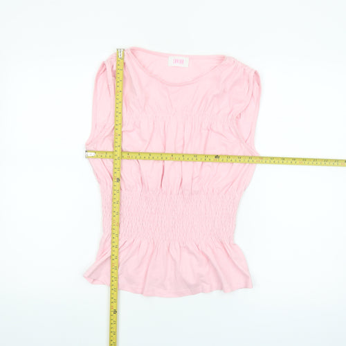 Savida Women's Pink Sleeveless Tunic Blouse Size S 100% Cotton