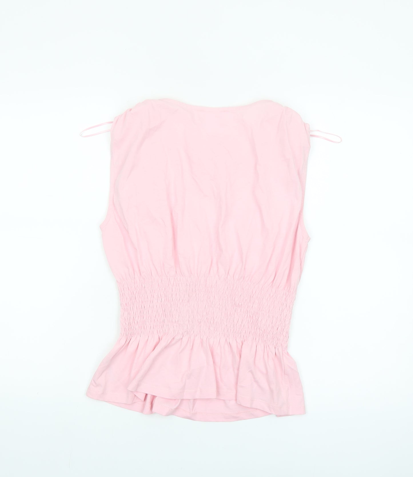 Savida Women's Pink Sleeveless Tunic Blouse Size S 100% Cotton
