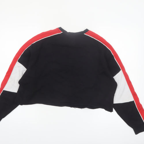 Coca-Cola Women's Black Red Crop Pullover Sweatshirt Size M