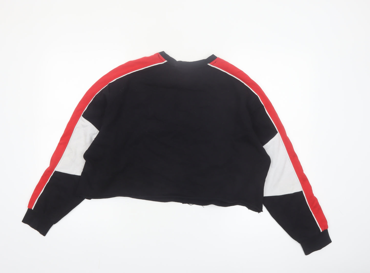 Coca-Cola Women's Black Red Crop Pullover Sweatshirt Size M