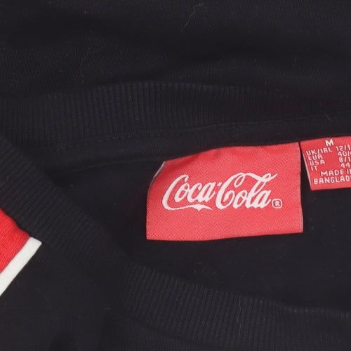 Coca-Cola Women's Black Red Crop Pullover Sweatshirt Size M