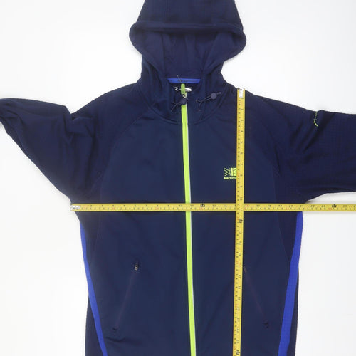 Karrimor Men Blue L Full Zip Hooded Sports Hoodie Reflective Outdoor