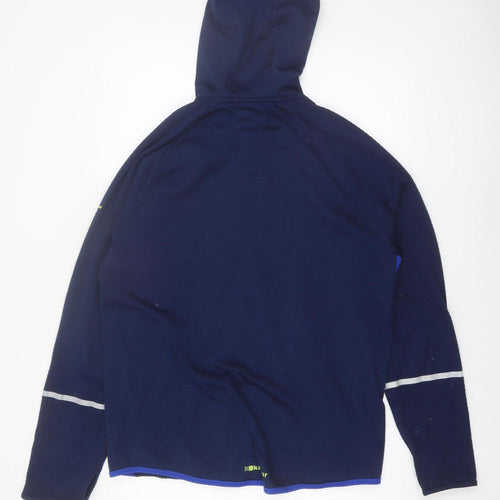 Karrimor Men Blue L Full Zip Hooded Sports Hoodie Reflective Outdoor