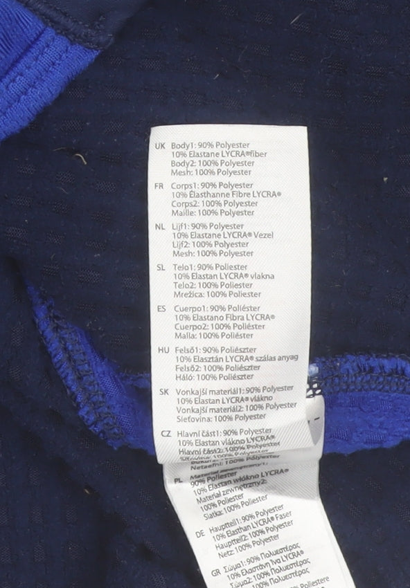 Karrimor Men Blue L Full Zip Hooded Sports Hoodie Reflective Outdoor