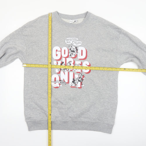 Disney Women Grey Mickey Mouse Graphic Sweatshirt XS