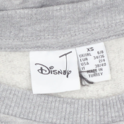 Disney Women Grey Mickey Mouse Graphic Sweatshirt XS
