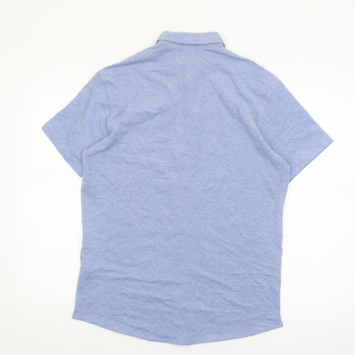 Jack & Jones Men's Blue Short Sleeve Regular Fit Button-Up Shirt Size S