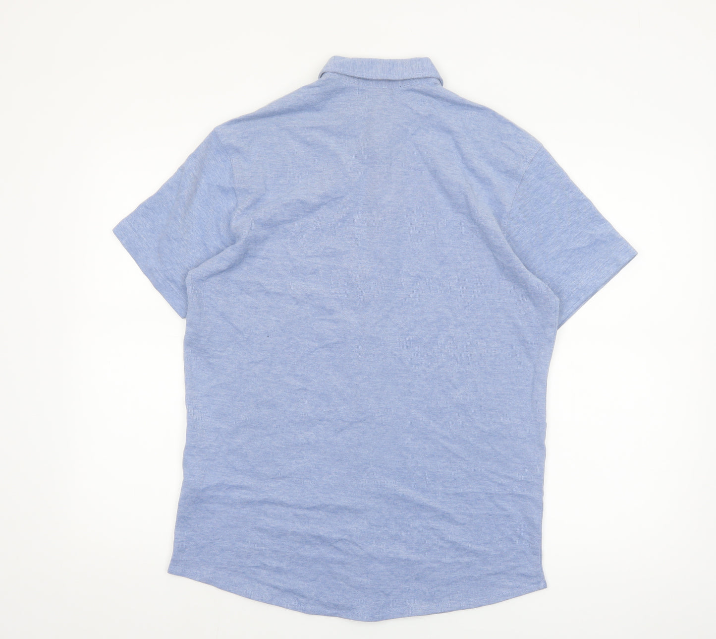 Jack & Jones Men's Blue Short Sleeve Regular Fit Button-Up Shirt Size S